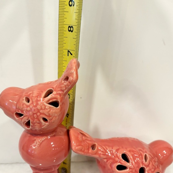 Set of 2 Ceramic Birds Pink / Salmon Color - Picture 6 of 8